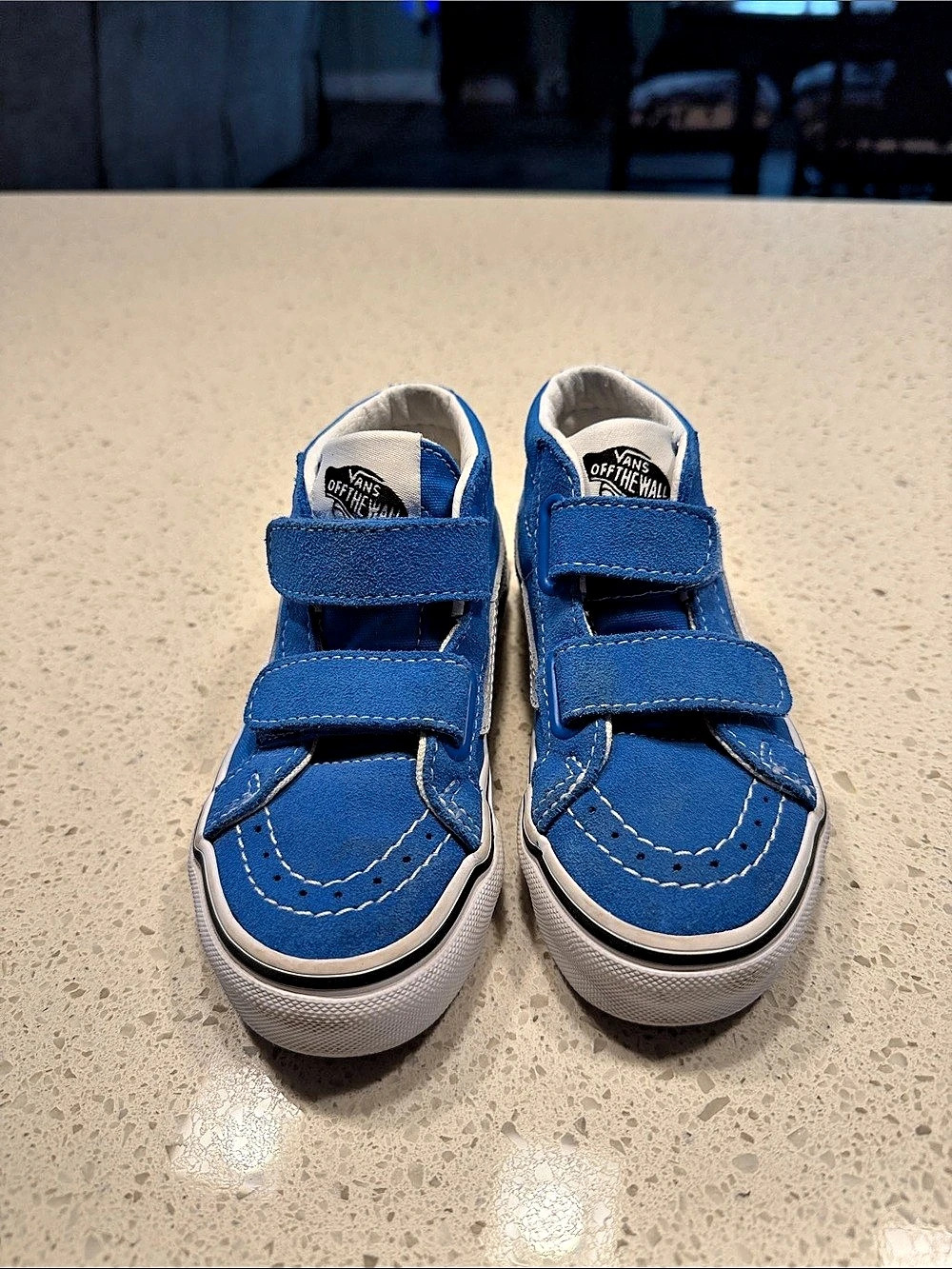 Vans Sk8-Hi Reissue V Blue & White Velcro High-Top Sneakers